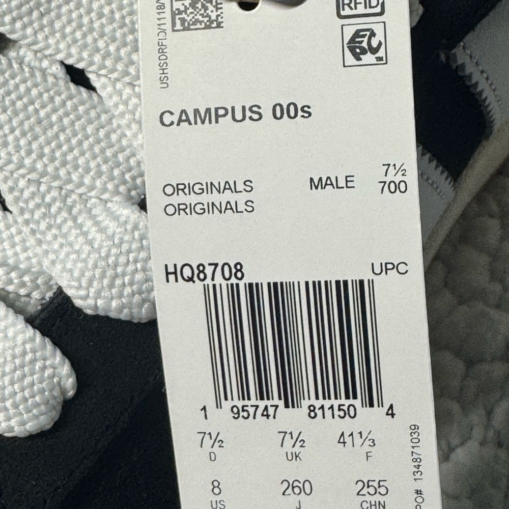 Men’s Adidas Campus 00s Originals in Black and White Size 8. - Picture 12 of 12